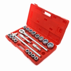 Trusă chei tubulare mari 3/4 KraftDele KD304, 21 piese hexagonale pentru service auto, utilaje și lucrări grele - Img 4