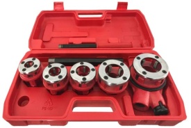Trusă manuală de filetat țevi 3/8–1 1/4 inch, 5 piese, cu clichet și capete interschimbabile MaxRom - Img 9