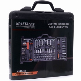 Trusă profesională de scule KraftDele 140 piese KD10462, cu valiză, biți, tubulare, chei și accesorii pentru atelier și garaj - Img 8