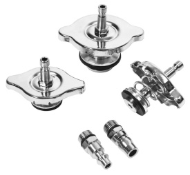Trusă profesională pentru testarea etanșeității sistemului de răcire KraftDele KD12501 – 28 piese, Manometru 0-2.5 bar, Adaptor universal, Set complet - Img 6