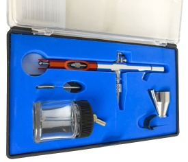 Aerograf de precizie VERKE PS-22, pistol pneumatic pentru vopsire fină, duză 0,35 mm, rezervor 22 ml - Img 5