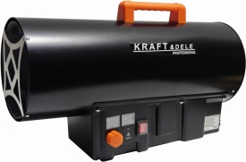 Aerotermă pe gaz 40 kW KraftDele KD11701 cu termostat, afișaj și reductor, pentru hale, ateliere și spații bine ventilate