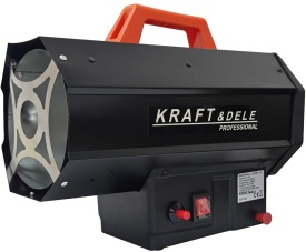 Aerotermă pe gaz LPG 25 kW KraftDele KD11734 cu reductor și furtun, pentru atelier, garaj, hală și spații gospodărești