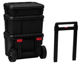 Cărucior modular pentru scule 3 cutii KraftDele KD1077 – organizator mobil cu roți și mâner telescopic - Img 10