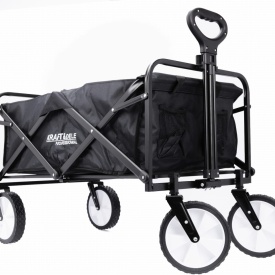 Cărucior transport pliabil 130L KraftDele KD3088, cadru din oțel, roți pline din cauciuc, mâner reglabil - Img 3