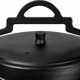 Ceaun din fontă 8L KraftDele KD4186 cu capac și picioare detașabile, pentru gătit la foc deschis și preparate tradiționale - Img 6
