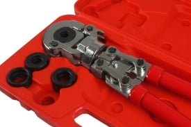 Cleste sertizare tevi PEX Mar-Pol M55910, presa hidraulica manuala cu 4 matrite U 16-32 mm si cap rotativ 360° - Img 3