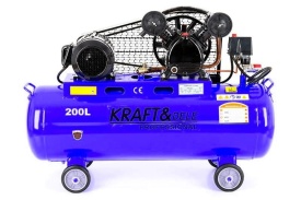 Compresor de aer cu ulei KraftDele 200L, 2 pistoane, 400V, transmisie pe curea, model KD4063 - Img 1
