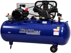 Compresor de aer cu ulei KraftDele 300L, 3 pistoane, 400V, 9 bar, industrial, model KD4057