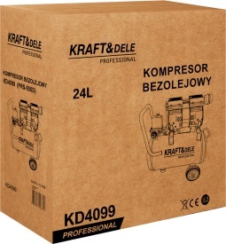 Compresor de aer fără ulei KraftDele KD4099, 24L, 1200W, debit 220 l/min, mobil pentru garaj, atelier și unelte pneumatice - Img 12