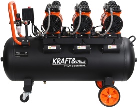 Compresor Fără Ulei 100L 580L/min 3 Motoare 6kW – Profesional pentru Atelier Intensiv | KraftDele KD1394 - Img 2