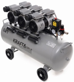 Compresor fără ulei KraftDele KD1397, rezervor 100L, 3 x 1500W, 8 bar, pentru atelier, service și uz casnic - Img 2