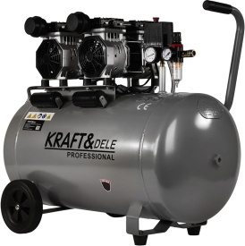 Compresor fără ulei KraftDele KD1398, rezervor 100L, 2 x 1500W, 8 bar, 230V, pentru atelier, garaj și utilizare gospodărească