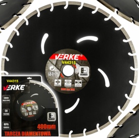 Disc diamantat segmentat pentru beton 400 x 32 x 3,6 mm, pentru tăiere uscată și umedă, cu inel de reducție 32/25,4 mm - Img 2