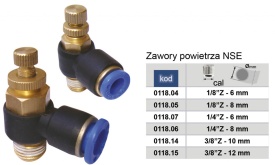Drosel pneumatic SL CONECTOR PLASTIC TIP L CU REGLAJ DEBIT 1/4'' 8mm MA0118.06 – Kraft&Dele