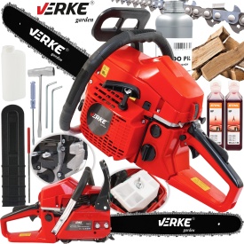 Drujbă pe benzină MaxRom 3,5 CP, 54 cc, lamă 55 cm, Easy Start, ungere automată, pentru tăiere lemn și întreținere arbori - Img 1
