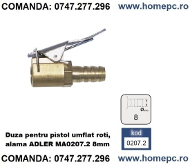 Duza pentru pistol umflat roti, alama ADLER MA0207.2 8mm – Kraft&Dele