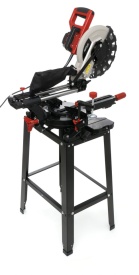 Fierăstrău circular de banc tip pendular KraftDele KD3010 cu laser, bază metalică și disc 250 mm pentru tăieri în lemn
