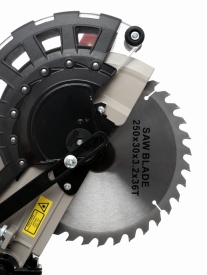 Fierăstrău circular de banc tip pendular KraftDele KD3010 cu laser, bază metalică și disc 250 mm pentru tăieri în lemn - Img 12