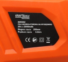 Fierăstrău telescopic cu lanț, cu acumulator 18V 2000mAh KraftDele KD5262, pentru toaletarea crengilor la înălțime - Img 7