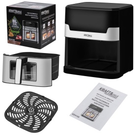 Friteuză cu aer cald fără ulei KraftDele KD4109, capacitate 8L, 2200W, afișaj LED și 10 programe de gătire - Img 3