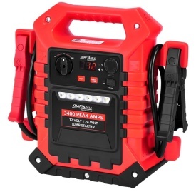 Jump starter auto KraftDele KD5345 12V/24V, 3400A/1400A, cu acumulator AGM, USB, iluminare LED și test tensiune