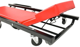 Leagăn auto de atelier cu tetieră și rafturi laterale, 102 x 60 x 10 cm, 6 roți pivotante, MaxRom V83252 - Img 2