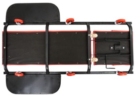 Leagăn auto de atelier cu tetieră și rafturi laterale, 102 x 60 x 10 cm, 6 roți pivotante, MaxRom V83252 - Img 12
