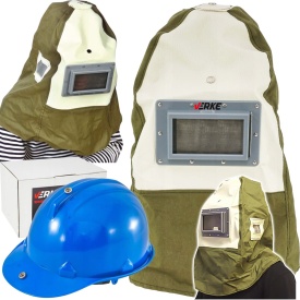 Mască de protecție pentru sablare cu cască reglabilă și vizieră mare, MaxRom V81090 - Img 1