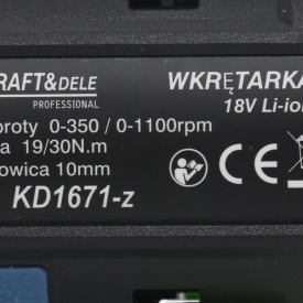 Mașină de găurit și înșurubat cu acumulator 18V KraftDele KD1671-Z, 2 baterii Li-Ion 1,3 Ah, încărcare rapidă, trusă completă - Img 5