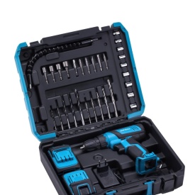 Mașină de găurit și înșurubat cu acumulator KraftDele KD3355, 21V, 2 baterii 2Ah, cu accesorii și valiză