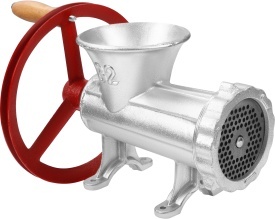 Mașină manuală de tocat carne nr. 32 KraftDele KD4194, din aliaj de fontă galvanizată, cu 3 site și accesorii pentru cârnați