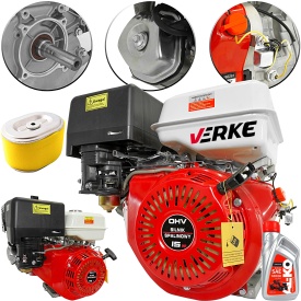 Motor termic pe benzină VERKE 15 CP, arbore 25,4 mm, 4 timpi, 423 cmc, pentru compactoare, generatoare și utilaje