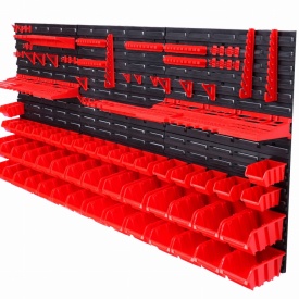 Panou modular de perete pentru atelier KraftDele KD11861, 170x78 cm, cu recipiente, suporturi și rafturi pentru organizare scule - Img 7