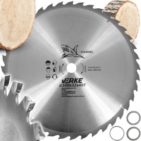 Pânză circulară vidia pentru lemn 500 mm, alezaj 32 mm, 40 dinți, cu inele reductoare, MaxRom