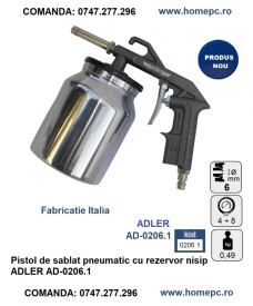 Pistol de sablat pneumatic cu rezervor nisip ADLER AD-0206.1 – Kraft&Dele
