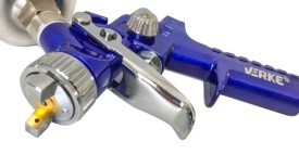 Pistol de vopsit pneumatic HVLP VERKE 0,8 mm, rezervor 125 ml, pentru retușuri și lucrări de finisaj precise - Img 12