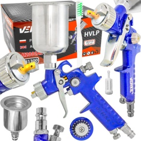 Pistol de vopsit pneumatic HVLP VERKE 1,0 mm, rezervor 125 ml, pentru finisaje, retușuri și aplicare precisă a vopselei - Img 11