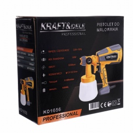 Pistol electric de vopsit KraftDele KD1656, 500W, rezervor 1000 ml, 3 duze pentru acoperire uniformă - Img 10