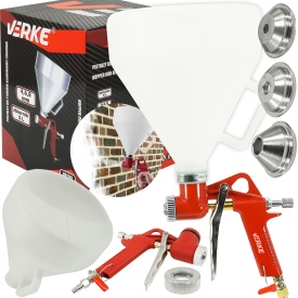 Pistol pneumatic pentru tencuire și vopsire 5L VERKE PREMIUM LINE, cu duze 4/6/8 mm și reglaj aer