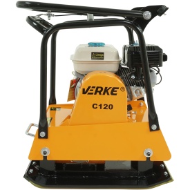 Placă compactoare unidirecțională VERKE C120HC, motor 6,5 CP, 98 kg, cu roți transport și talpă din cauciuc - Img 5