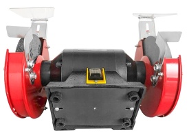 Polizor de banc MaxRom 200 mm cu 2 discuri, lampă reglabilă și pornire lină pentru ascuțire și șlefuire în atelier - Img 5