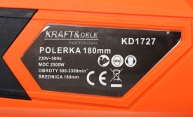 Polizor electric pentru polisare KraftDele KD1727, 2500W, reglaj turație 500-3300 rpm, disc 180 mm, filet M14 - Img 10