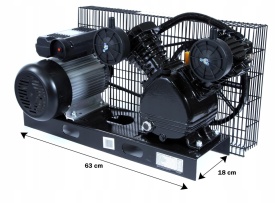 Pompă compresor cu motor Mar-Pol JN2065 M806830, 10 bar, 250 l/min, 230 V, bicilindrică cu ungere cu ulei - Img 2