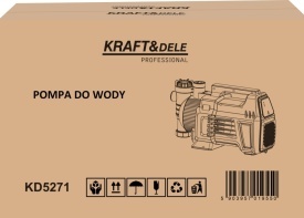 Pompă de apă electrică KraftDele KD5271 – 1500W, 4700L/h, 50m, 5 bar, protecție la uscare, IPX4, G1" - Img 12