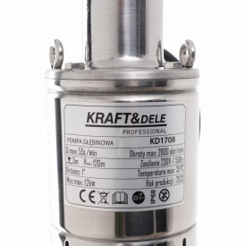 Pompa submersibilă cu șurub KraftDele KD1708, 1,20 kW, ridicare până la 120 m, debit 55 l/min, pentru apă curată - Img 6