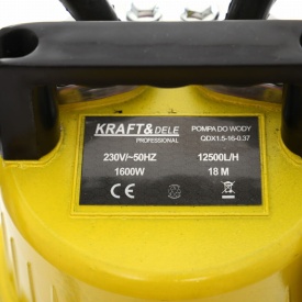 Pompa submersibilă de apă cu plutitor KraftDele KD759, 1600W, debit 12500 l/h, racord 1 inch - Img 8