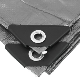 Prelată de protecție MaxRom 8 x 10 m, PE 120 g/mp, cu colțuri întărite și capse la 1 m pentru acoperire exterioară și interioară - Img 6