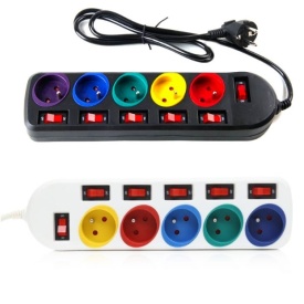 Prelungitor electric KraftDele KD4001 cu 5 prize, cablu 3 m, protecție copii și întrerupătoare individuale - Img 10
