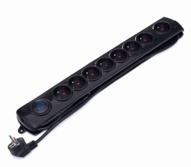 Prelungitor electric KraftDele KD4036, 3 m, 8 prize europene, cu întrerupător, protecție la suprasarcină și siguranță pentru copii